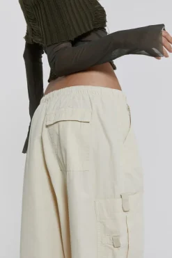 Jaded London Trousers*Ecru Parachute Cargo Pants