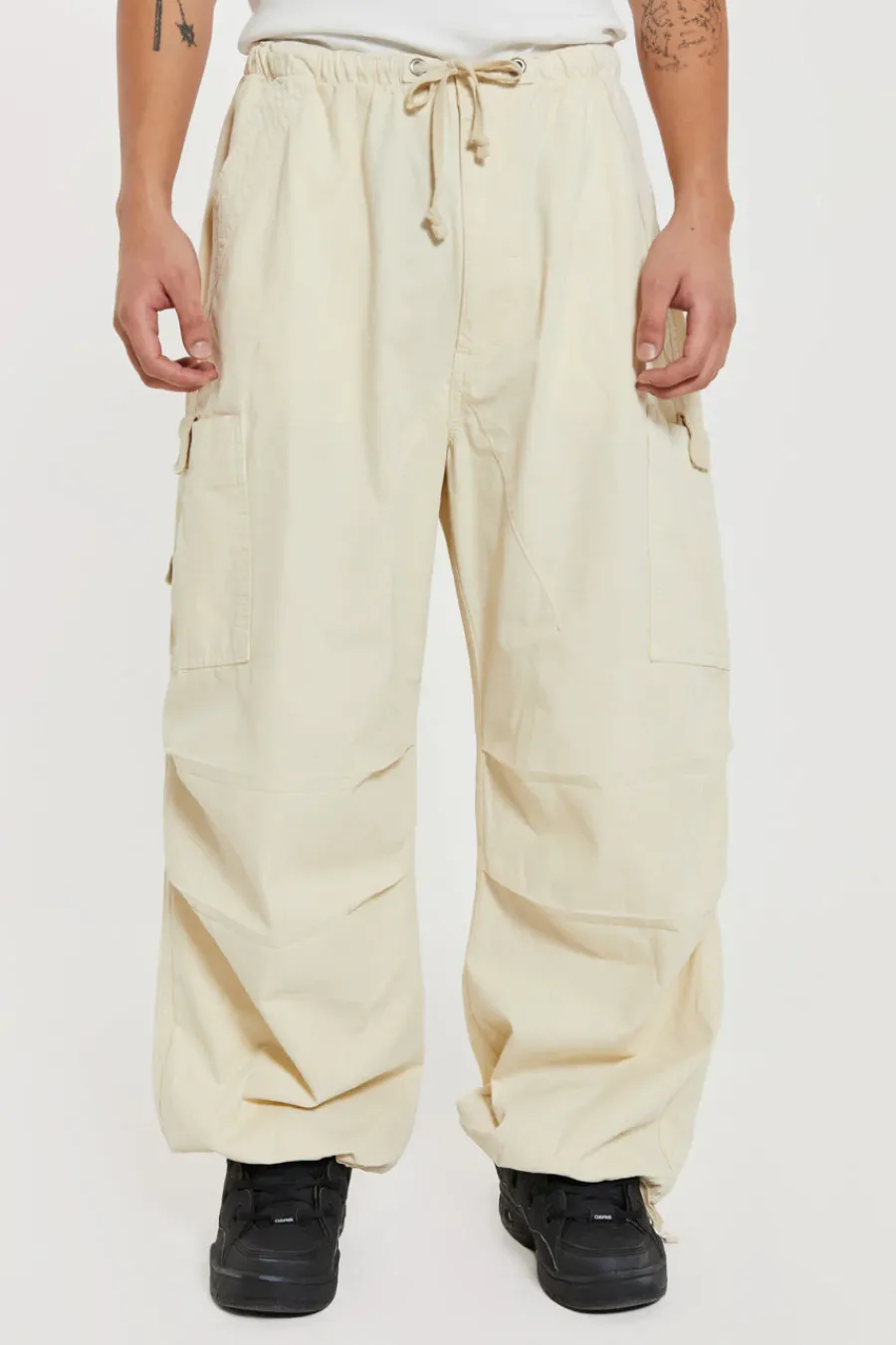 Jaded London Parachute Pants*Ecru Parachute Cargo Pants
