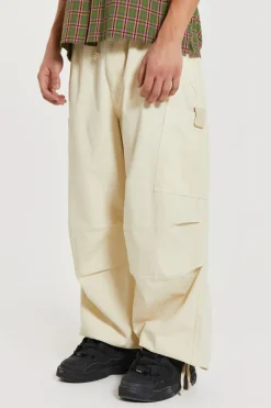 Jaded London Parachute Pants*Ecru Parachute Cargo Pants