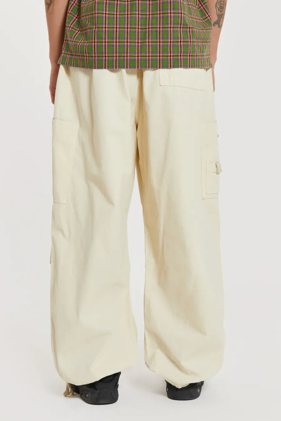 Jaded London Parachute Pants*Ecru Parachute Cargo Pants