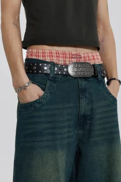 Jaded London *First Class Black Leather Belt