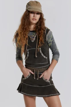 Jaded London *Freya Acid Wash Cap Sleeve Top