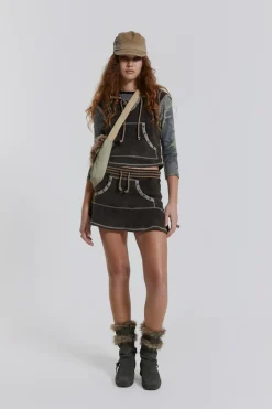 Jaded London *Freya Acid Wash Frill Mini Skirt