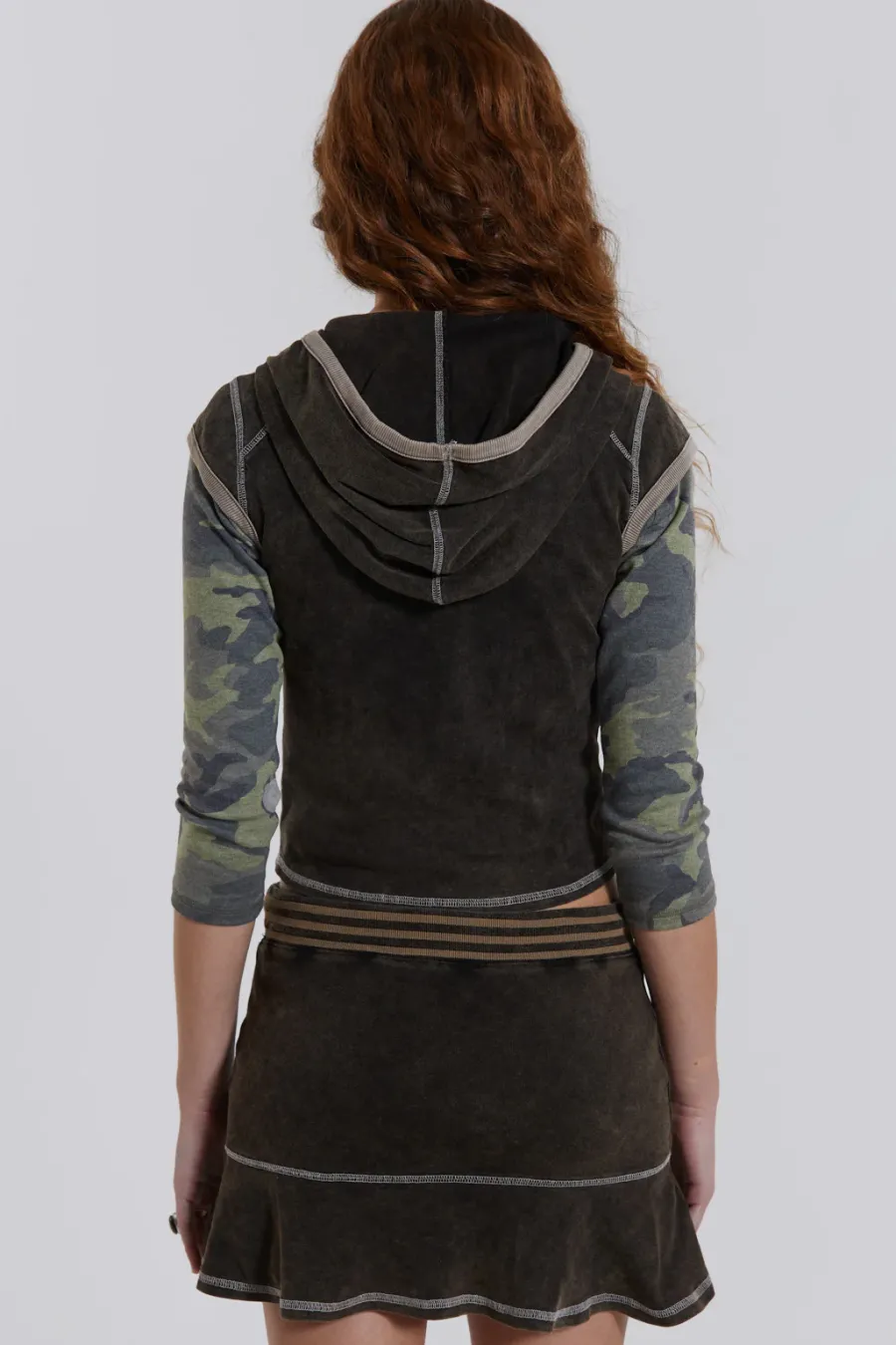Jaded London *Freya Acid Wash Frill Mini Skirt