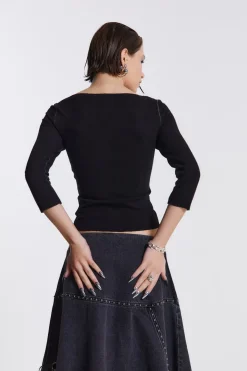 Jaded London Long Sleeve Tops*Genetta Ribbed Top