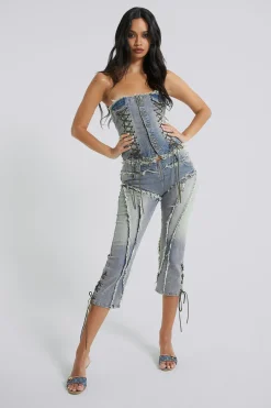 Jaded London Corsets*Get Riding 5 In 1 Detachable Denim Jumpsuit