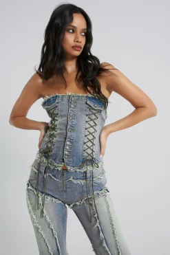 Jaded London Corsets*Get Riding 5 In 1 Detachable Denim Jumpsuit