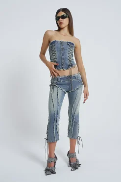 Jaded London Corsets*Get Riding 5 In 1 Detachable Denim Jumpsuit