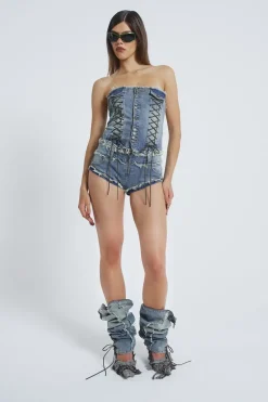 Jaded London Corsets*Get Riding 5 In 1 Detachable Denim Jumpsuit