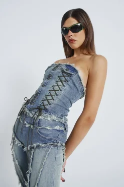 Jaded London Corsets*Get Riding 5 In 1 Detachable Denim Jumpsuit