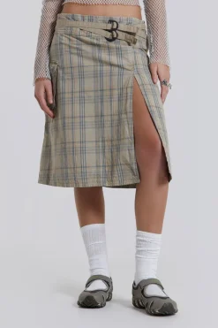 Jaded London Midi Skirts*Giselle Check Cargo Midi Skirt