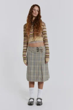 Jaded London Midi Skirts*Giselle Check Cargo Midi Skirt