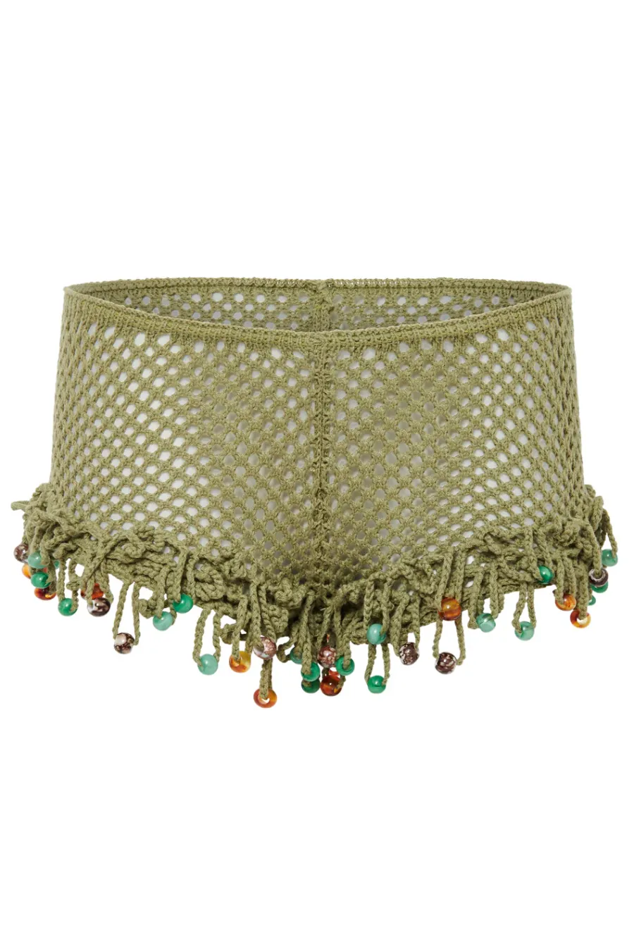 Jaded London New In Beach & Swimwear*Green Canary Knit Shorts With Beaded Trim