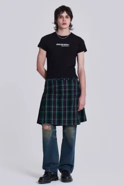 Jaded London Kilts*Green Check Mini Fraser Kilt