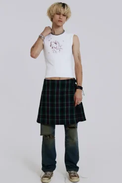 Jaded London Jeans*Green Check Mini Fraser Kilt