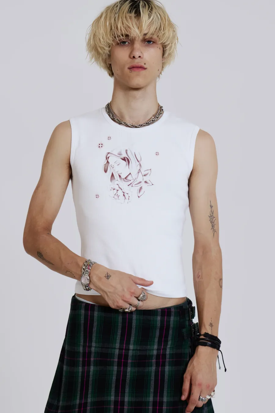 Jaded London Jeans*Green Check Mini Fraser Kilt