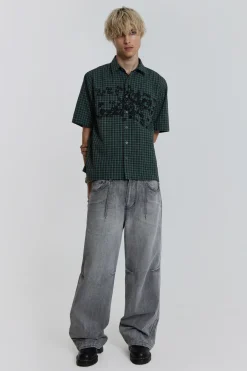 Jaded London Baggy Jeans*Grey Acid Razor Jean