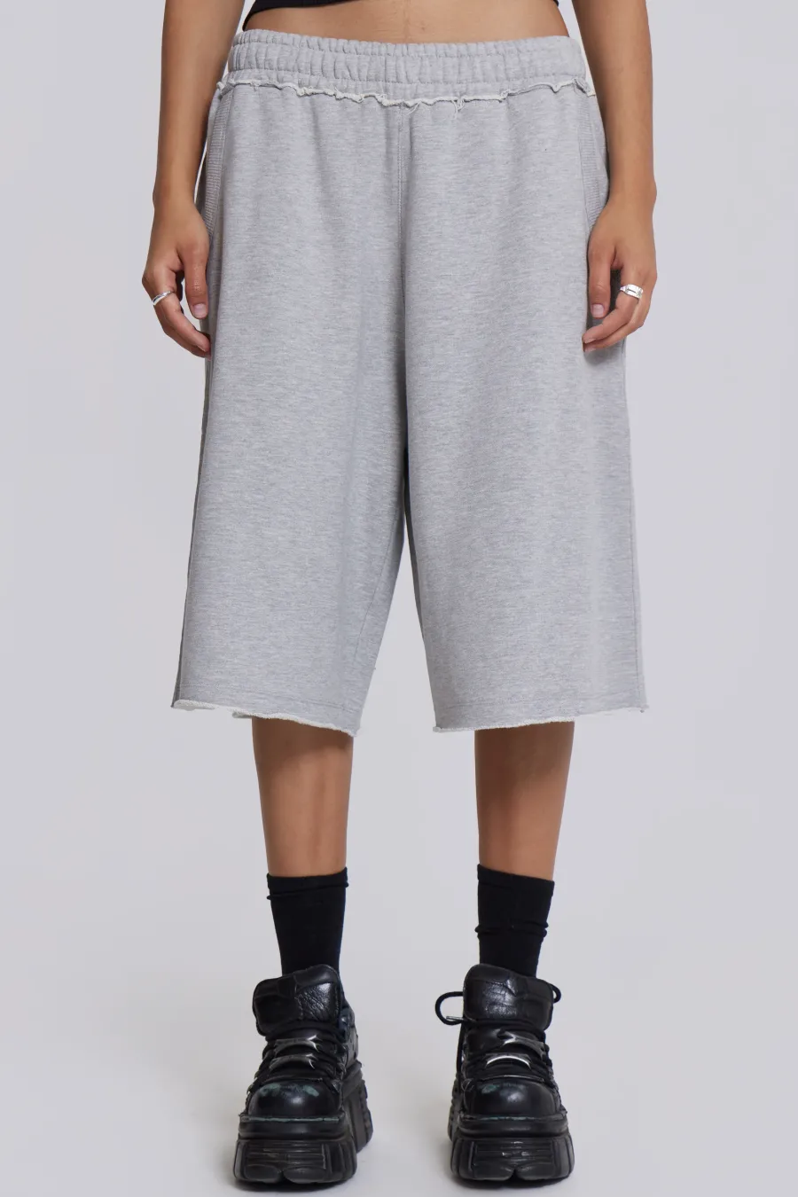 Jaded London Joggers*Grey Marl Colossus Jogger Shorts