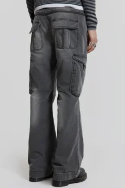 Jaded London Cargo Pants*Grey Slub Denim Cargos
