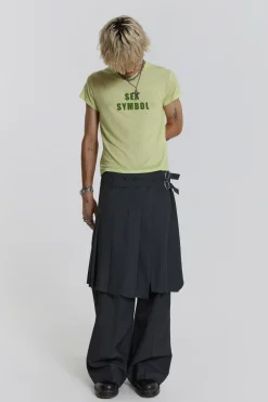 Jaded London Kilts*Grey Steel Pleated Skirt