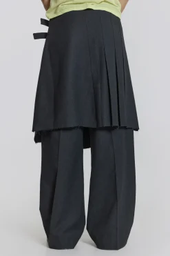 Jaded London Kilts*Grey Steel Pleated Skirt