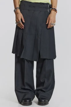 Jaded London Kilts*Grey Steel Pleated Skirt