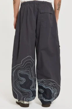 Jaded London Parachute Pants*Grey Topograph Parachute Pants