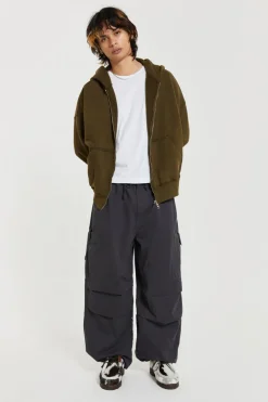 Jaded London Parachute Pants*Grey Topograph Parachute Pants