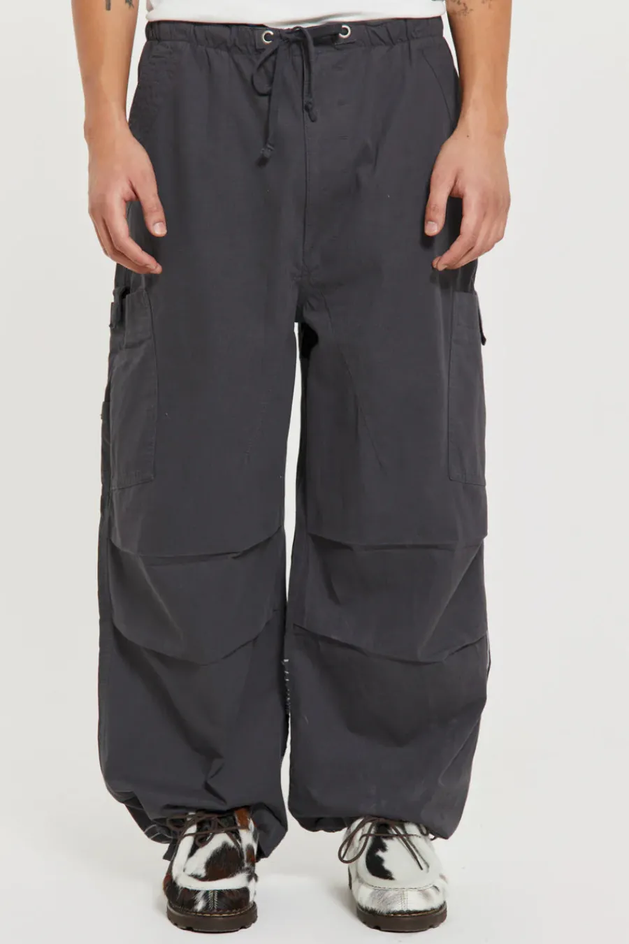 Jaded London Parachute Pants*Grey Topograph Parachute Pants