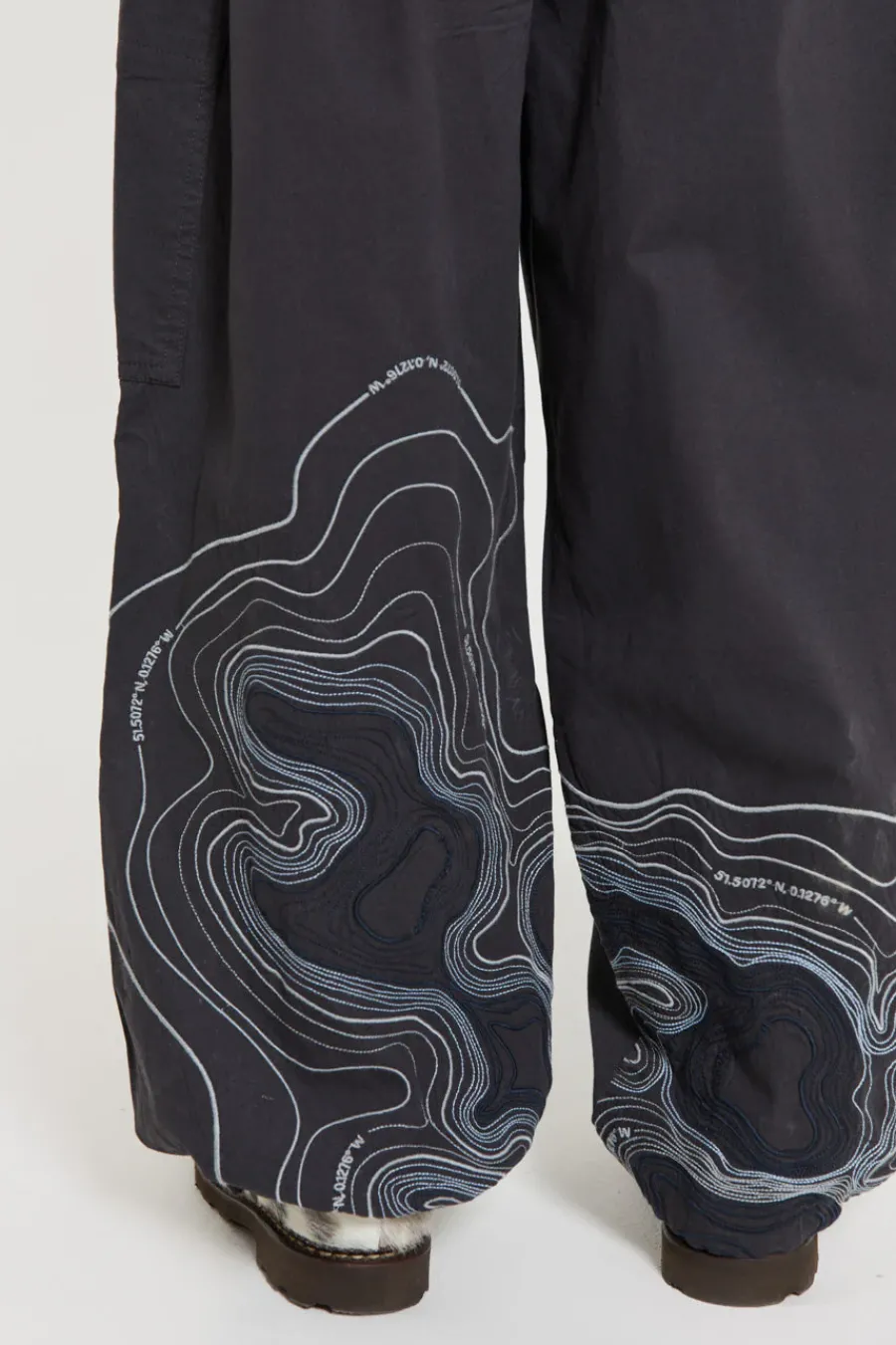 Jaded London Parachute Pants*Grey Topograph Parachute Pants