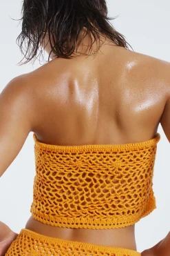 Jaded London Knitwear*Honolulu Asymmetric Crochet Boob Tube