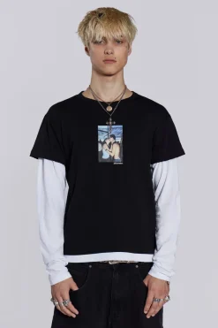 Jaded London T-Shirts*Ibiza Kiss Double Layer Tee