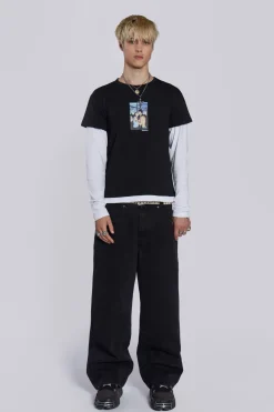 Jaded London T-Shirts*Ibiza Kiss Double Layer Tee