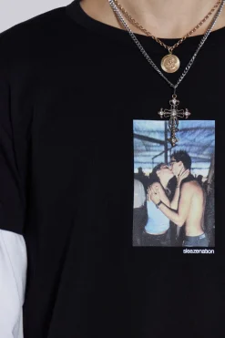 Jaded London T-Shirts*Ibiza Kiss Double Layer Tee