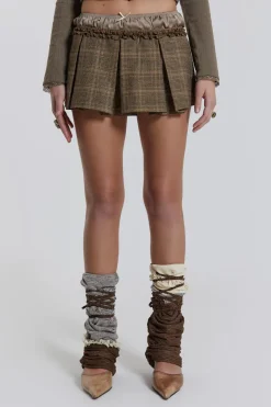 Jaded London *Juliette Check Satin Boxer Micro Mini Skirt
