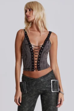 Jaded London Crop Tops*Kate Cross Plunge Top