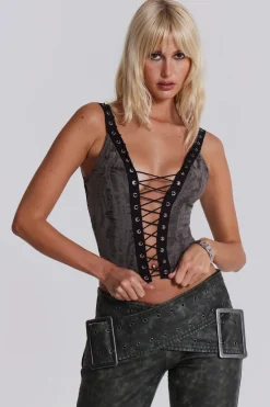 Jaded London Crop Tops*Kate Cross Plunge Top