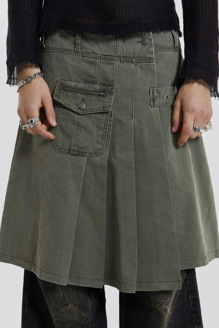 Jaded London Cargo Pants*Khaki Anarcho Kilt