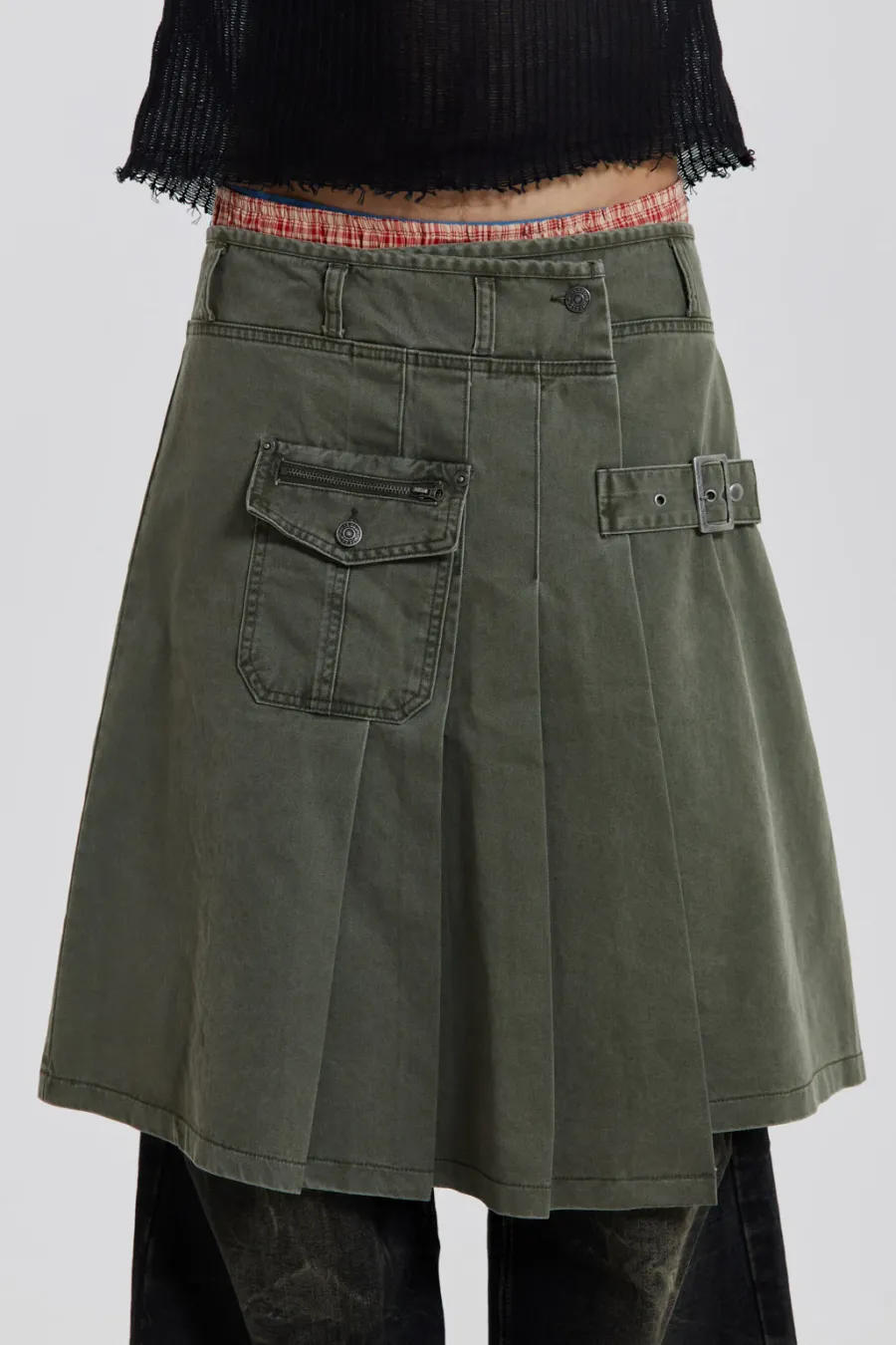 Jaded London Cargo Pants*Khaki Anarcho Kilt