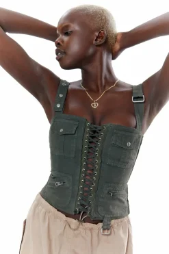Jaded London Corsets*Khaki Cargo Corset