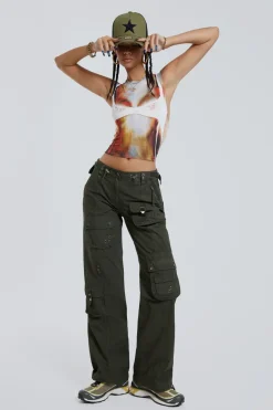 Jaded London Trousers*Khaki Low Rise Cargo Pants