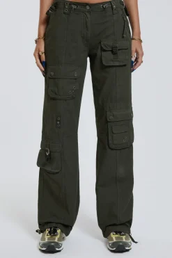 Jaded London Trousers*Khaki Low Rise Cargo Pants