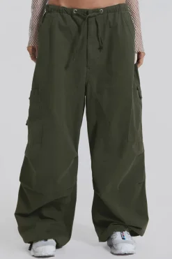 Jaded London Trousers*Khaki Parachute Cargo Pants