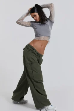 Jaded London Trousers*Khaki Parachute Cargo Pants