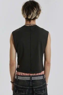 Jaded London Vests*Khaki Slub Tank
