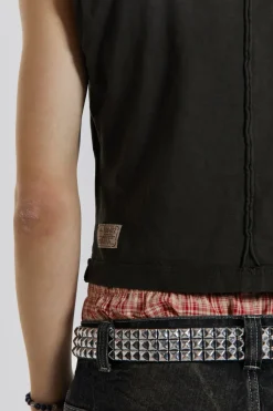 Jaded London Vests*Khaki Slub Tank