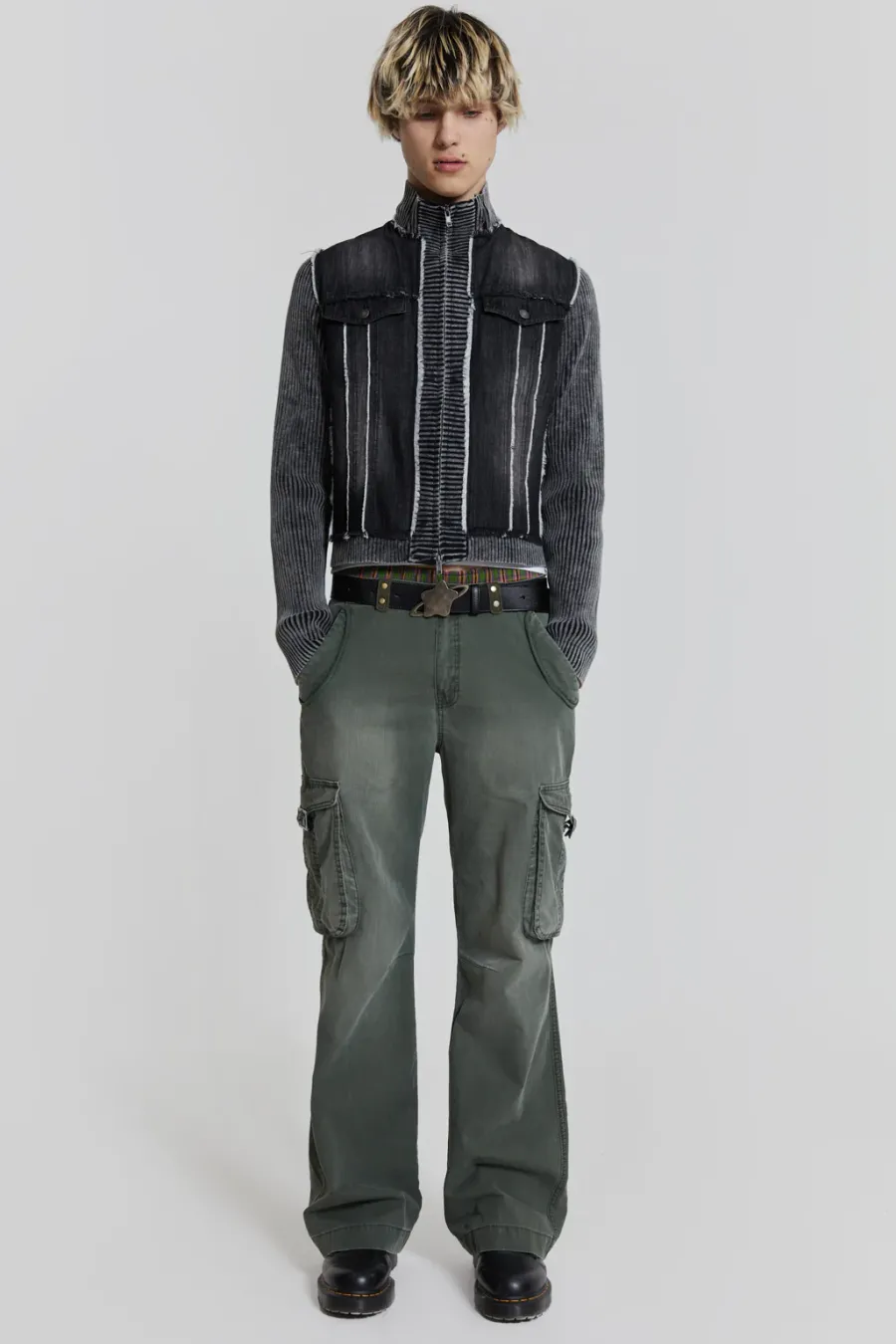 Jaded London Cargo Pants*Khaki Straight Leg Cargo Trousers