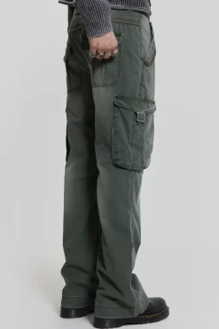 Jaded London Cargo Pants*Khaki Straight Leg Cargo Trousers