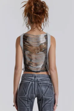 Jaded London Crop Tops*Latitude Punk Extreme Fringe Top