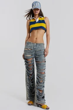 Jaded London Crop Tops*League Cropped Rugby Vest